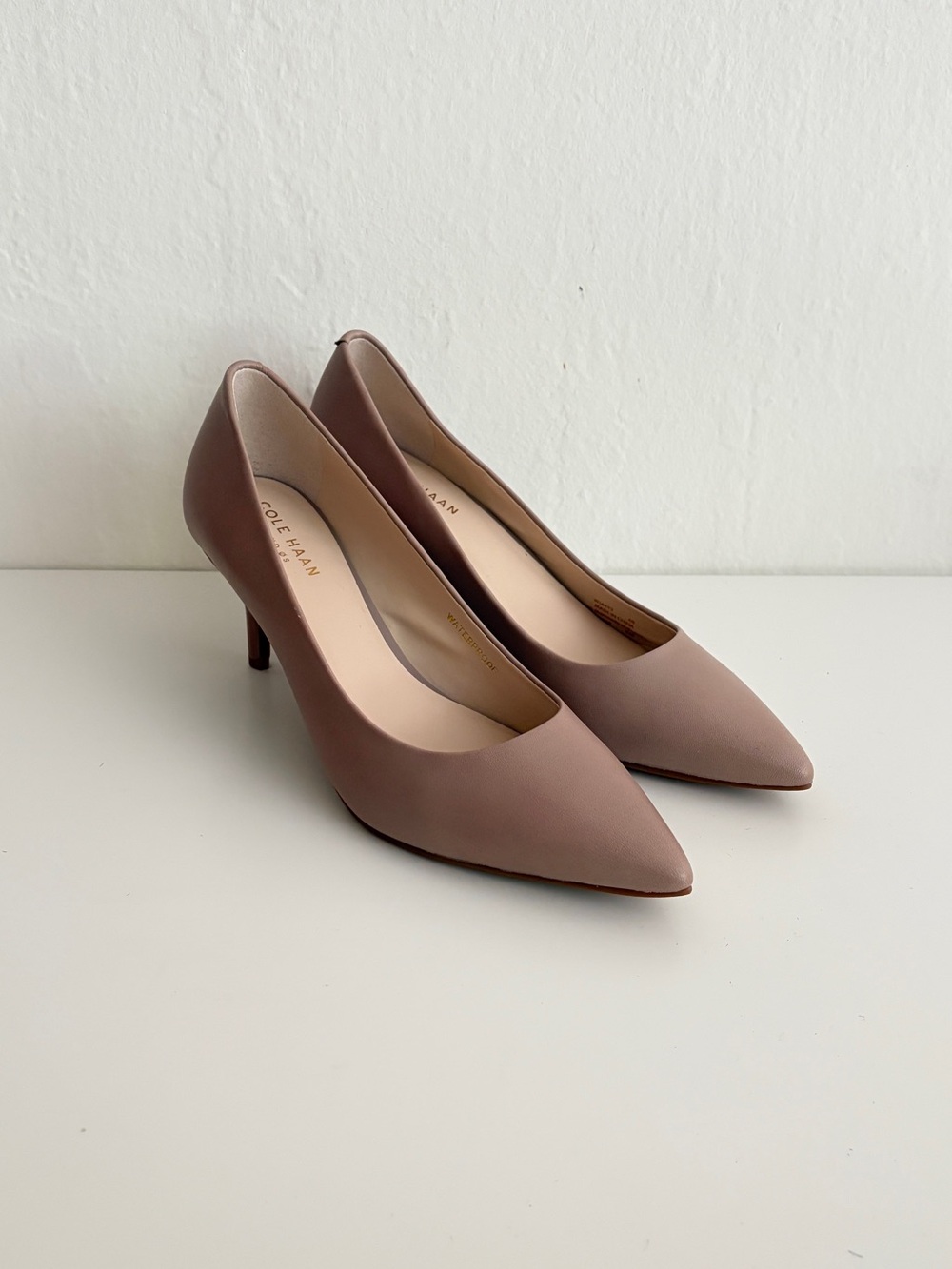 Cole Haan Mauve Pointed-Toe Leather Pumps